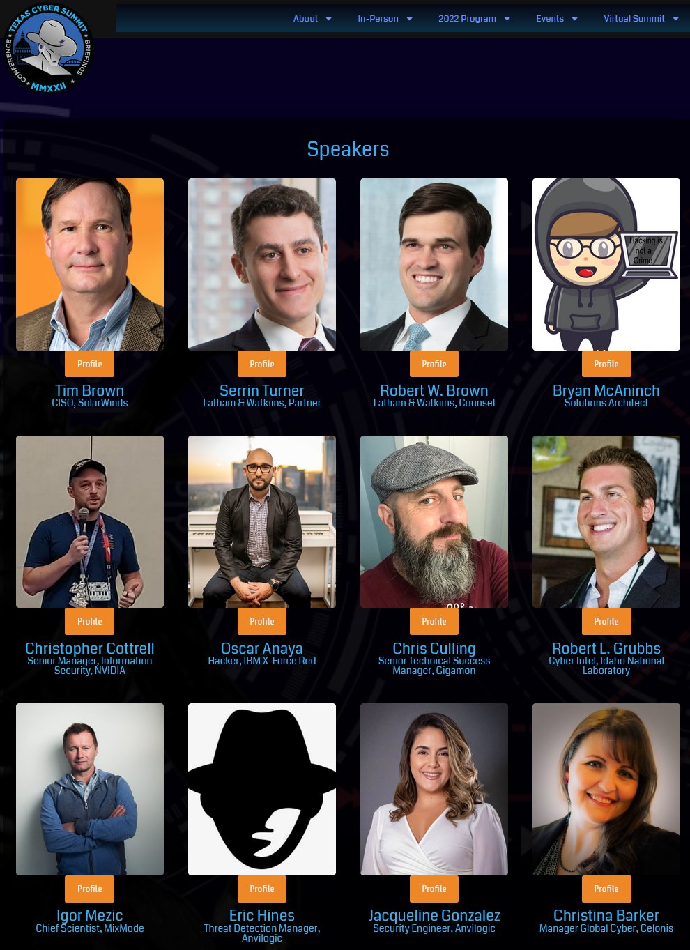 Texas Cyber Summit (TexasCyberConf) / Twitter