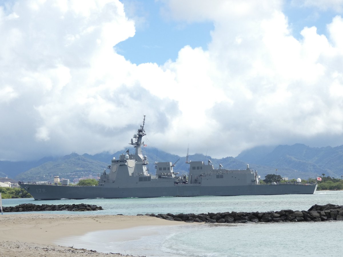 Japanese Maritime Self-Defense Force Maya-class guided missile destroyer JS Maya (DDG 179) coming into Pearl Harbor - October 28, 2022 #jsmaya #ddg174