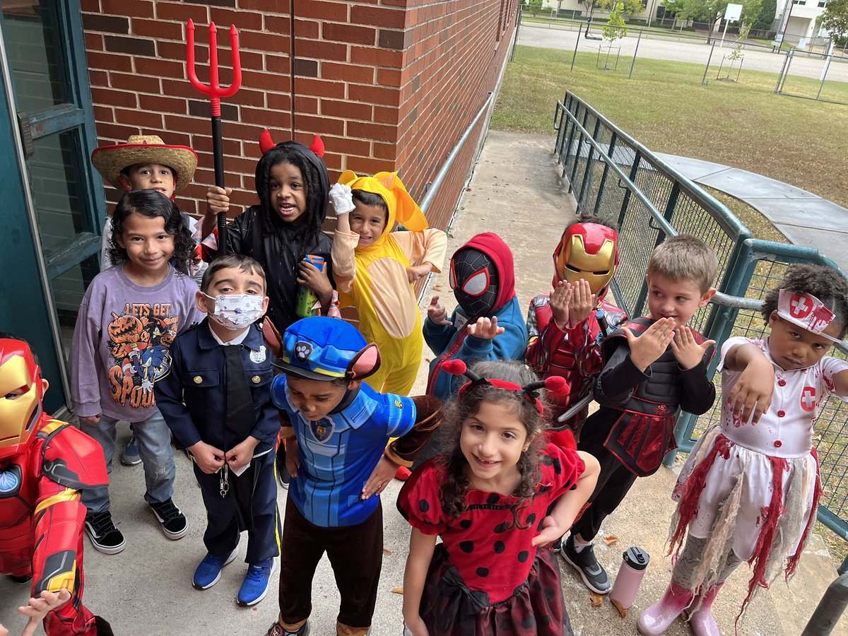 Kindergartners showed they are risk takers by dressing up in their costumes today! #RedRibbonWeek