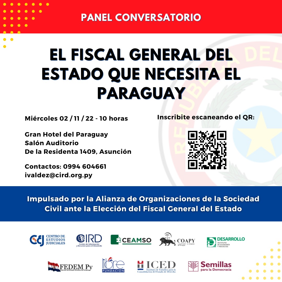 Ceamsopy's tweet photo. Te invitamos al Panel Conversatorio:  
"𝐄𝐥 𝐅𝐢𝐬𝐜𝐚𝐥 𝐆𝐞𝐧𝐞𝐫𝐚𝐥 𝐝𝐞𝐥 𝐄𝐬𝐭𝐚𝐝𝐨 𝐪𝐮𝐞 𝐧𝐞𝐜𝐞𝐬𝐢𝐭𝐚 𝐞𝐥 𝐏𝐚𝐫𝐚𝐠𝐮𝐚𝐲" 👈🏻

🗓 𝐄𝐥 𝐦𝐢𝐞́𝐫𝐜𝐨𝐥𝐞𝐬 𝟐/𝟏𝟏 𝐚 𝐥𝐚𝐬 𝟏𝟎 𝐡𝐬. 

HILO 👇🏼 https://t.co/W2hUuHXQgq