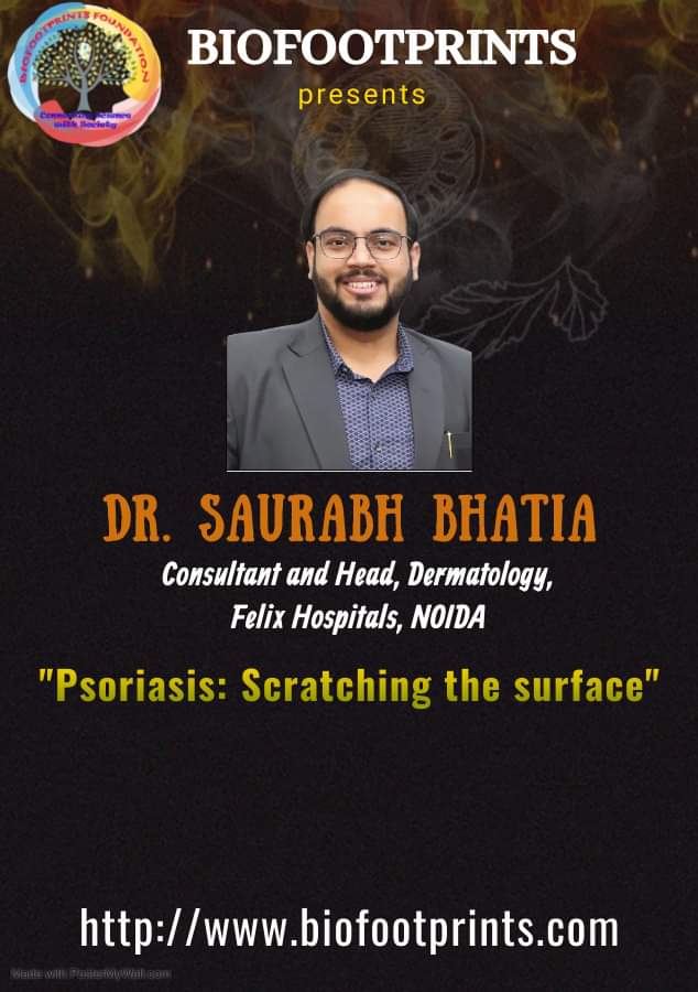 On world psoriasis day 29th October, stay tuned 

'Psoriasis : Scratching the Surface' 

#Psoroasis #worldpsoriasisday2022 #WorldPsoriasisDay #Biofootprints #skin #sciencepromotion
