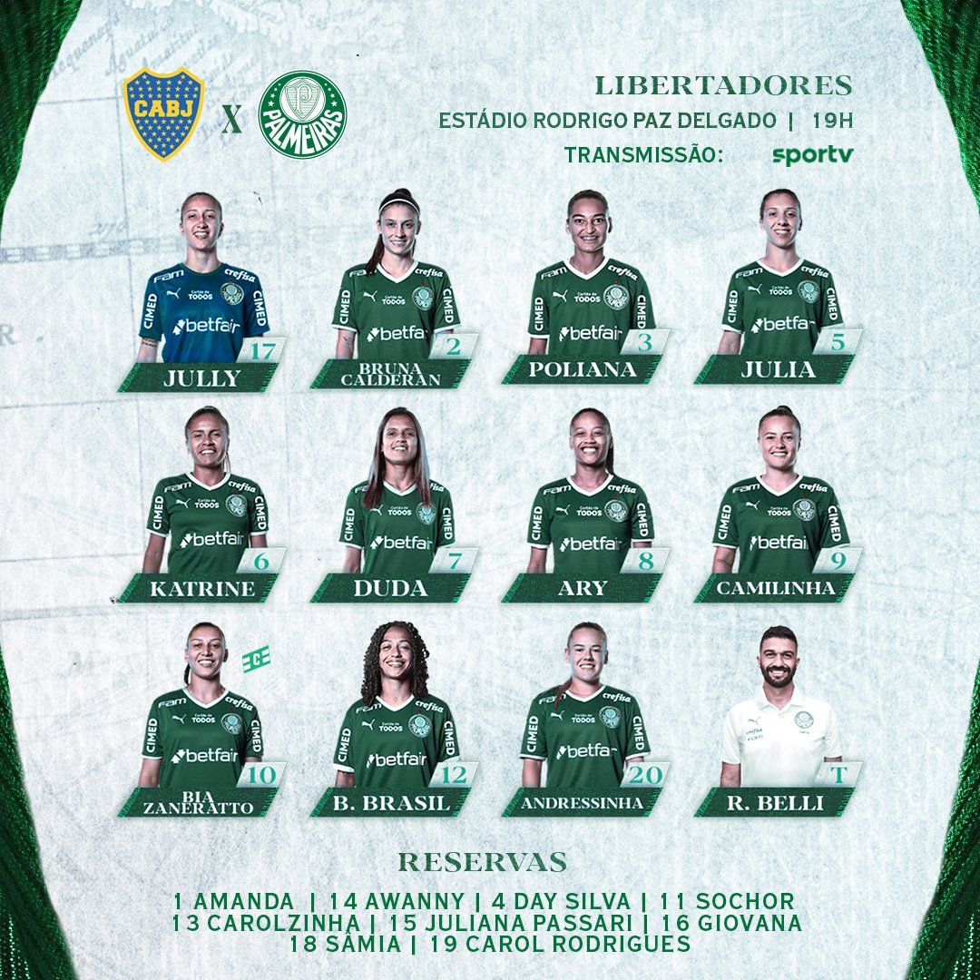 PALESTRINAS ESCALADAS PARA FINAL DA <a href="/LibertadoresFEM/">CONMEBOL Libertadores Femenina</a>! 📝🐷 

#AvantiPalestrinas #BOCxPAL