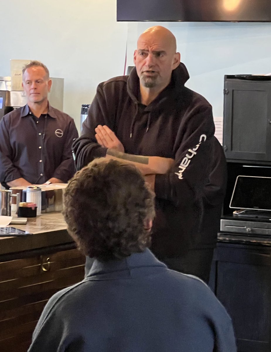 SteveIrwinPA's tweet photo. Great to see @JohnFetterman with @DickDurbin at the Square Cafe here in East Liberty earlier today.

Winning the Senate majority is the path to getting real results for real people, and John made it clear that he’s ready to be that 51st vote. 🗳️ https://t.co/4gxElLbjS4