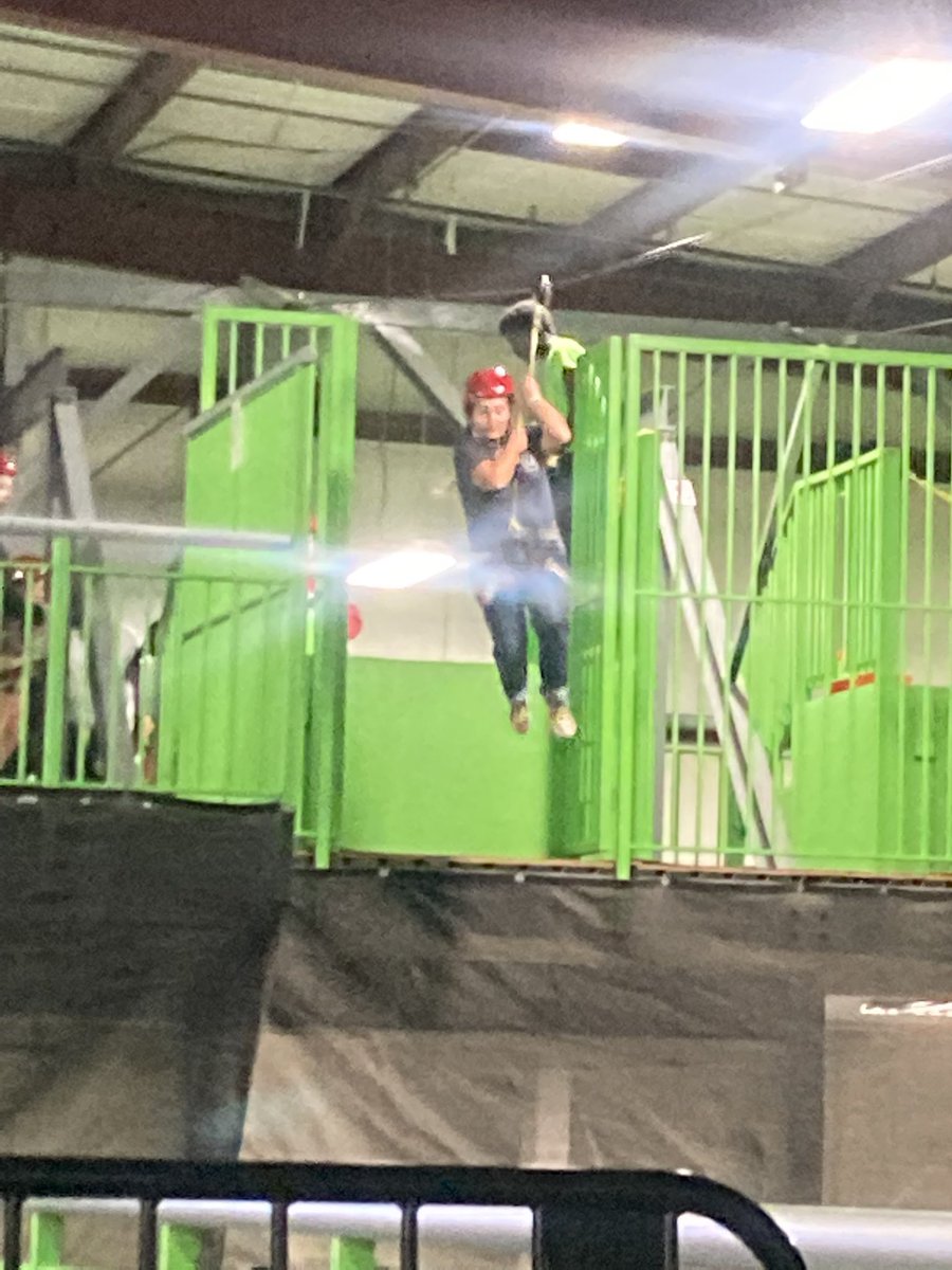 FfaPlattsburg's tweet photo. Zip lining, trampolines, &amp; laser tag!  They’ll sleep good tonight 😉 https://t.co/xFsaoXJIZF