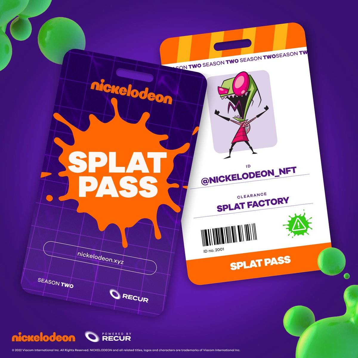 nickelodeon_nft's tweet photo. 🟣🟢SPLAT PASS GIVEAWAY🟢🟣

From Ickis and Krumm to Zim and GIR, everyone needs a sidekick 🤝
 
Tag yours ⬇️, then:

- LIKE
- FOLLOW @nickelodeon_nft &amp; @RecurForever
- RT for a chance at 1️⃣ of 5️⃣ Splat Passes AKA a 🆓 #NickelodeonNFT!

It's time to trick or treat yo' self! 🎃 https://t.co/mLpgihMi4X