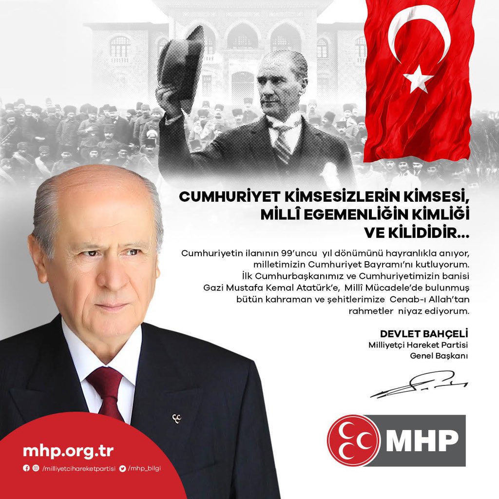 CUMHURİYET KİMSESİZLERİN KİMSESİ, MİLLÎ EGEMENLİĞİN KİMLİĞİ VE KİLİDİDİR...