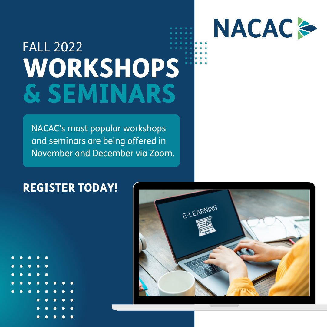 #NACAC’s most popular #workshops and #seminars are being offered in November and December. These sessions are faculty-led and optimized to provide timely, need-to-know information. Reserve your spot! ow.ly/H6uG50Loueb #collegeadmissions #emchat