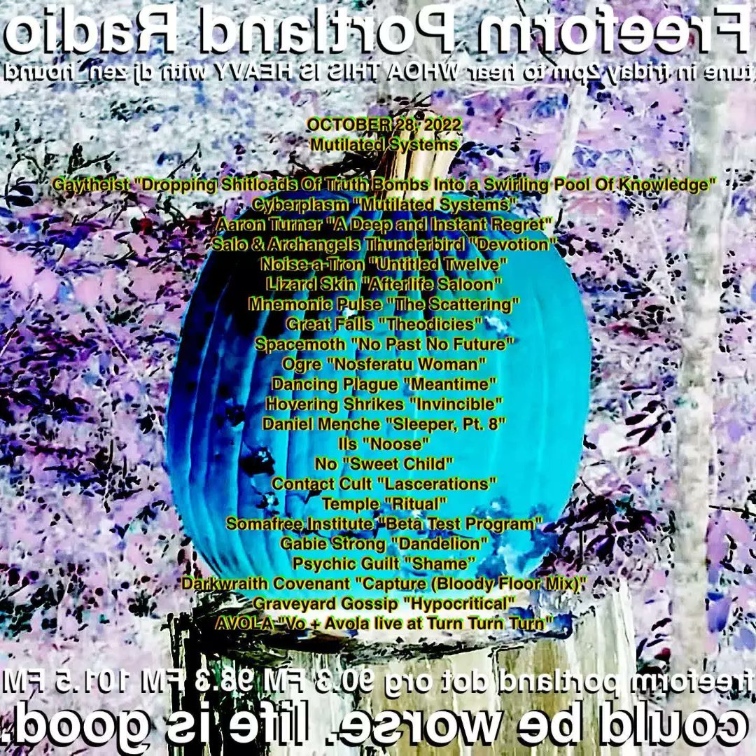zen_hound's tweet photo. https://t.co/QYRm5carU4
@freeformpdx
#metal #punk #noise #experimental #industrial #electronic
#PortlandShowCalendar
#PortlandShowGuide
#PortlandMusic
#PortlandRadio
#PDXmusic
#PDXradio
#FreeformPDX
#FreeformPortland
#CommunityRadio
#WhoaThisIsHeavy
#KeepPortlandFeared https://t.co/xMz91SFuyQ