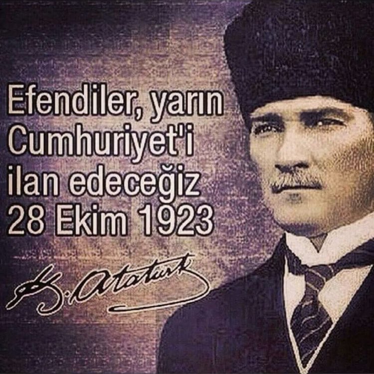 mozel76's tweet photo. 🇹🇷🇹🇷🇹🇷Cumhuriyetimizin hangi şartlarda kimlerle ve kimlere karşı ilan edildiğini unutmadan; nice 99.yıldönümlerini aynı ruh ve heyecanla birlikte kutlamak temennisiyle, Cumhuriyetimizin ilanının 99.yılı kutlu olsun🇹🇷🇹🇷🇹🇷 https://t.co/uhFMeEUxMw