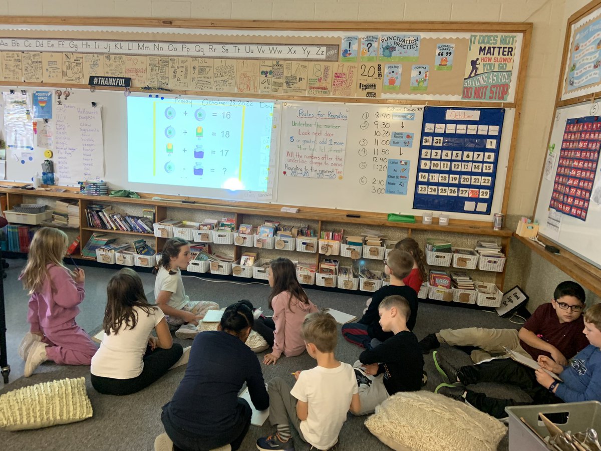 mrs_meloche's tweet image. Fun math problems today with Halloween solvemoji in 2/3M. Working together to try and solve the missing numbers. #problemsolvingfun @D_M_Eagle