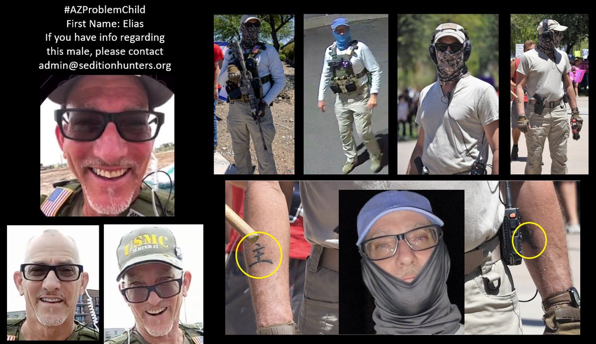 SeditionHunters's tweet photo. @Stahl4Congress @krismayes NEW IMAGE!V #AZProblemChild Looking to identify. This male is currently believe to be participating in voter intimidation tactics in Arizona Please contact us at admin@seditionhunters.org #DoYouKnow #Arizona #Phoenix https://t.co/UYlhzY51iv