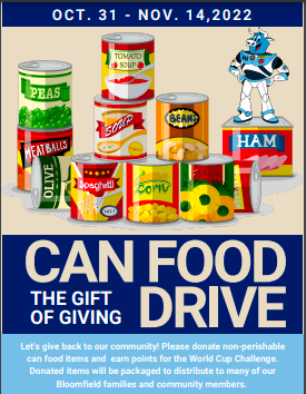 BloomfieldBulls's tweet photo. Canned Food Drive https://t.co/AFiHP72q6F via @ParentSquare https://t.co/ghv9kzQM2q