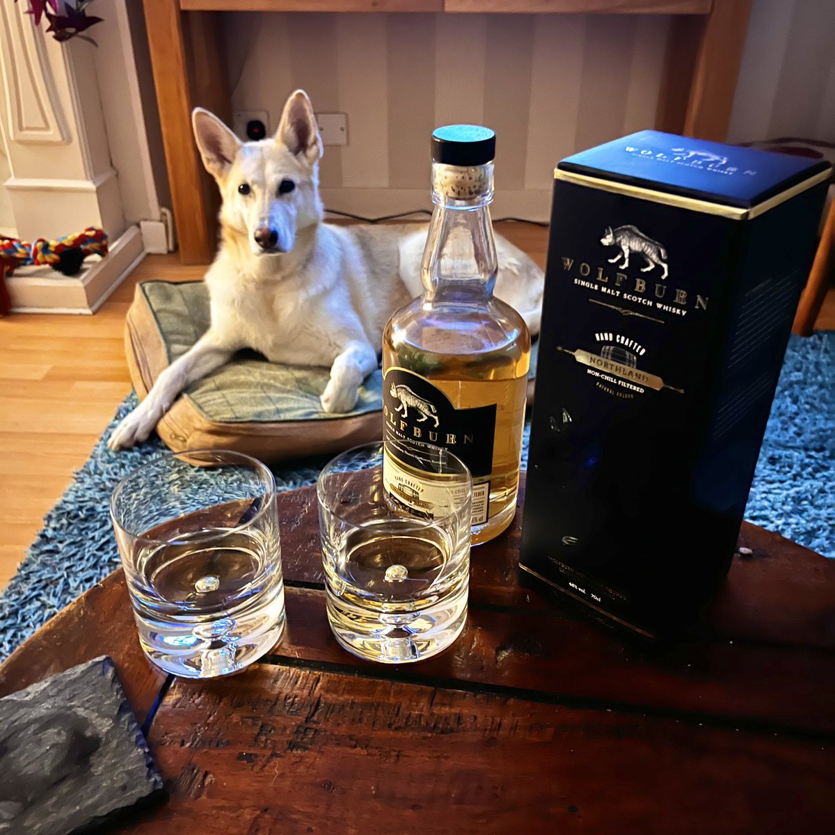 Seems like the obvious choice. <a href="/wolfburn_whisky/">Wolfburn</a>