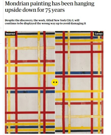 纽约美术馆将世界名画挂倒77年:反正也没人知道