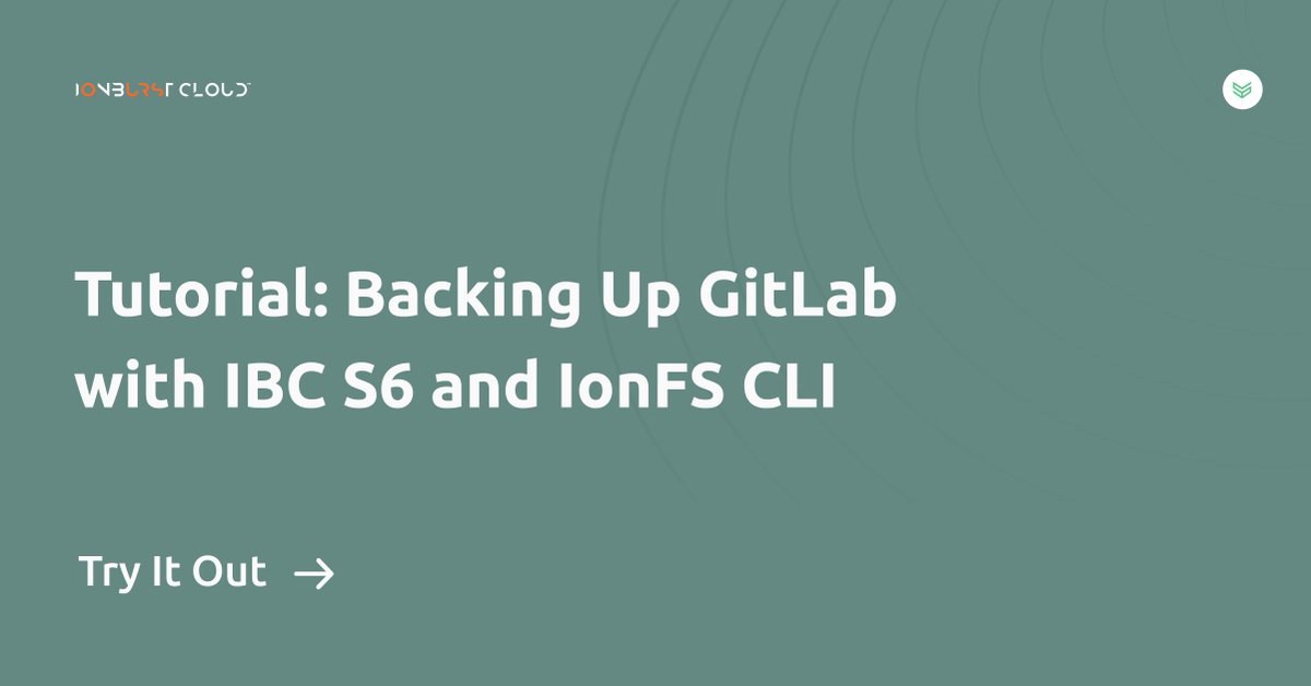 IonburstCloud's tweet photo. It's tutorial time 🎉
This week we're learning how to backup @GitLab instances with IBC S6 and IonFS CLI 🔐
Follow along 👇
https://t.co/pPeJWGC8lS #Tutorial #ObjectStorage #IonFS https://t.co/7nx8SyAm5j