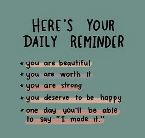 namiswwa's tweet photo. Here are a few daily reminders to get you through the rest of your day, we are so glad you are here with us for another day, be safe! ❤️

#NAMI cares! ✨ https://t.co/zwjbvwh0oV