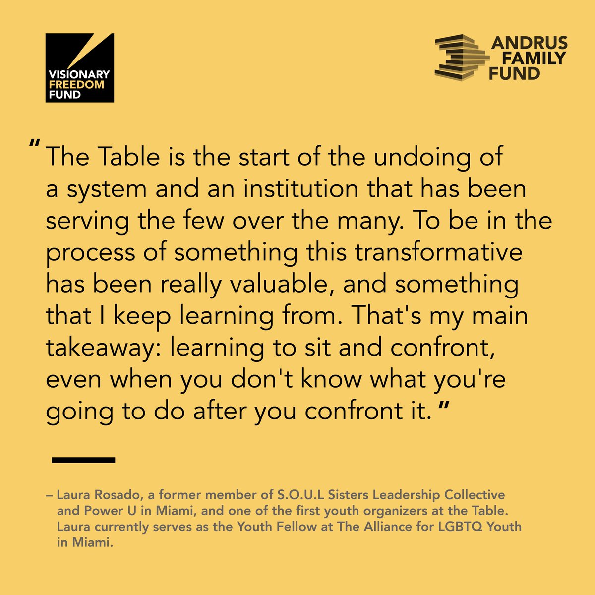 Two years into this ambitious and necessary work, members of the Power Table, grantees, and funders share what the #VisionaryFreedomFund means to them and what they’ve learned. 🔗Read the first post in the series: bit.ly/3FnruuR