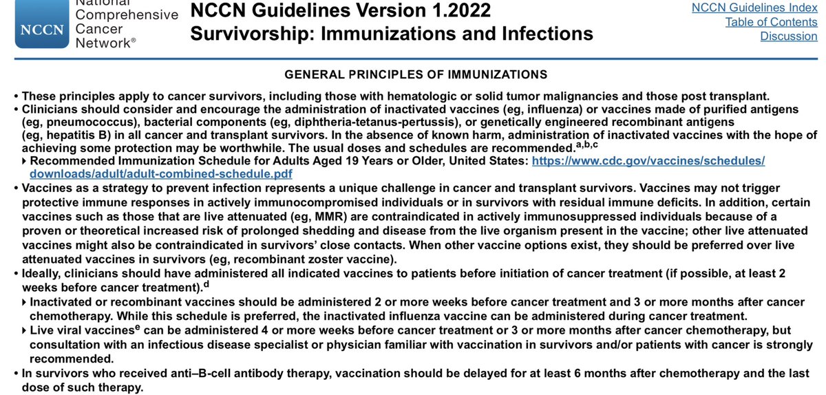 DrN_CancerPCP's tweet photo. @subatomicdoc @bvbal79 @jryckman3 @toddscarbrough @SprakerMDPhD @pre_rad @RadOnc_AI @EstesRadonc @ParikhSimul @joshuapalmermd @medrxivpreprint Yes, in general, vaccinate before cancer treatment. https://t.co/7dvxvWR66t
Also see @NCCN Survivorship guideline. https://t.co/vrwVPKaCL1