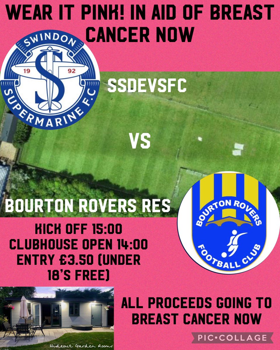Tomorrow’s match the lads will be supporting the end of #WearItPink month in aid of <a href="/BreastCancerNow/">Breast Cancer Now</a> 💗

This has become an annual event and is close to our hearts. Especially after one of our <a href="/SSDEVFC/">Swindon Supermarine Development FC</a> family has been through it and we’re happy to say come out the other side 💪🏼