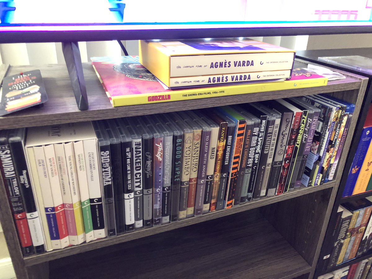 raletheotter's tweet photo. Decided going to keep most of my bookshelf space for Criterion collection movies, and have digital copies of most other films, so sold a bunch of dvds &amp; blu-rays yesterday, though did keep my Satoshi Kon films and The Last Unicorn. https://t.co/xxWRtjJAo3