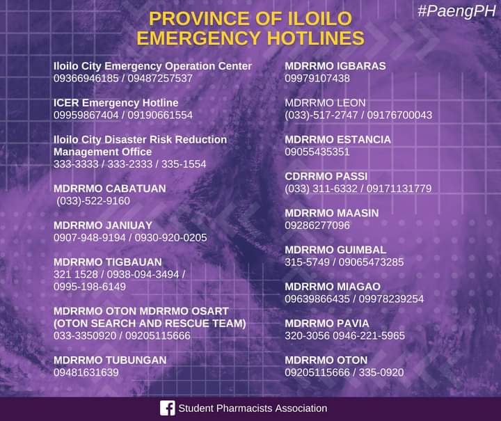 TreeNeeeTEE's tweet image. ILOILO, CAPIZ, &amp;amp; ANTIQUE EMERGENCY HOTLINES

#PaengPH #RescuePH #RescuePanay