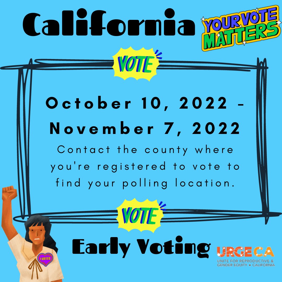 California📣 it's #NationalVoteEarlyDay, make sure to get out and vote today if you haven't already. If you have...share this post and text a friend to encourage them to vote ✔️

Click the link to learn more: voteearlyday.org