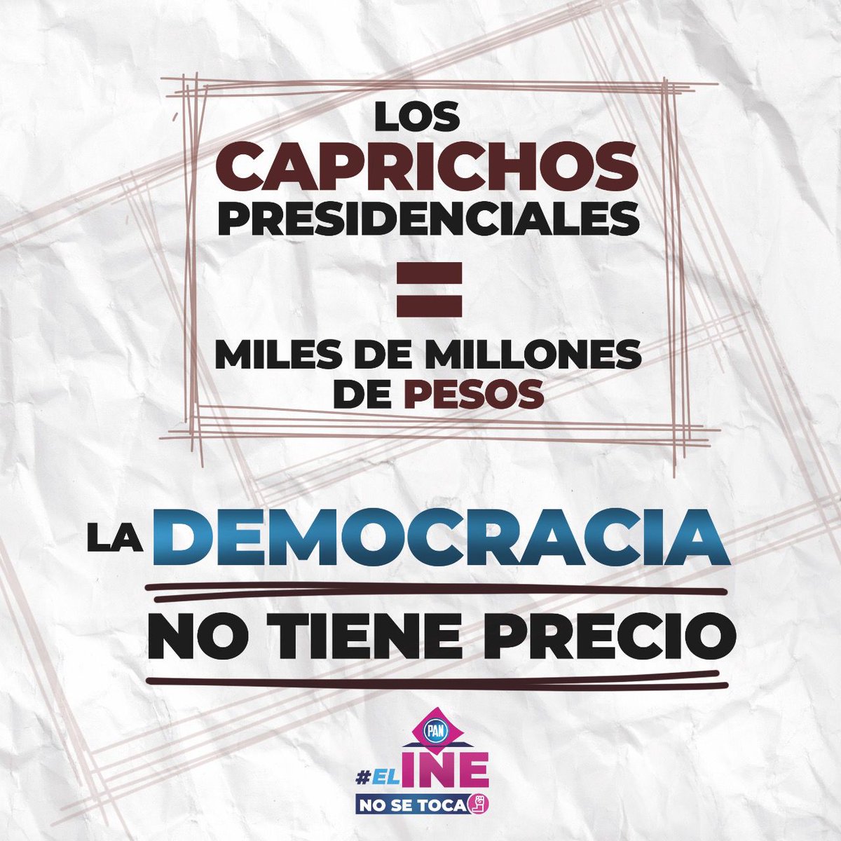 La democracia no se toca, sí a las instituciones! 
#ElINENoSeToca