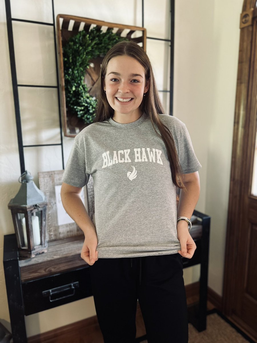 hbaranczyk's tweet photo. So excited to announce that I’ve verbally committed to continue my academic and athletic career at Black Hawk College! Thank you to my family, coaches, and teammates for helping me grow into the person I am today! https://t.co/UpsJUzylDh