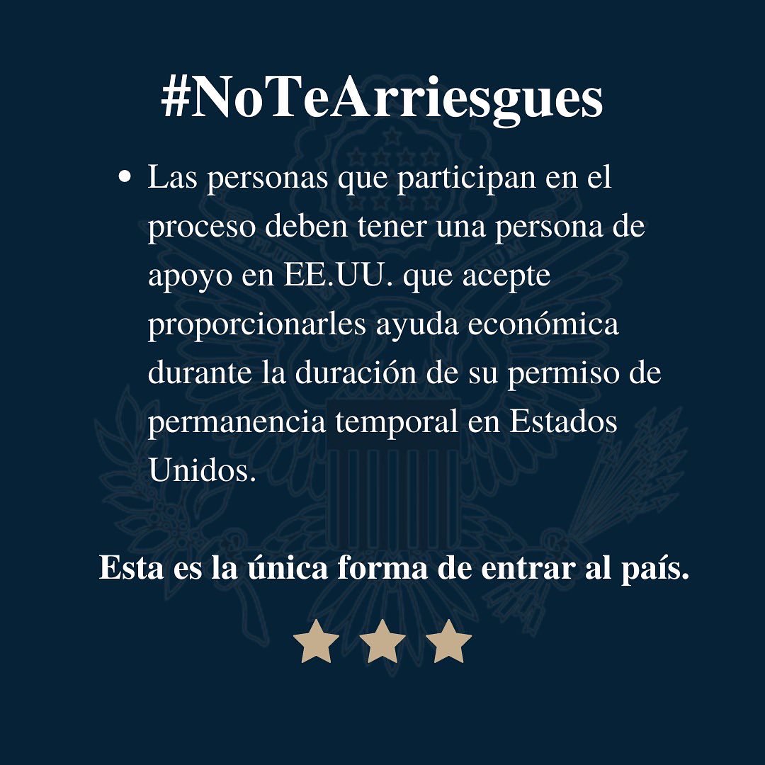 Los ciudadanos venezolanos que intenten ingresar a EE.UU. deben hacerlo a través de una vía lícita. Mira aquí los requisitos. uscis.gov/es/venezuela #NoTeArriesgues #MigraciónSegura