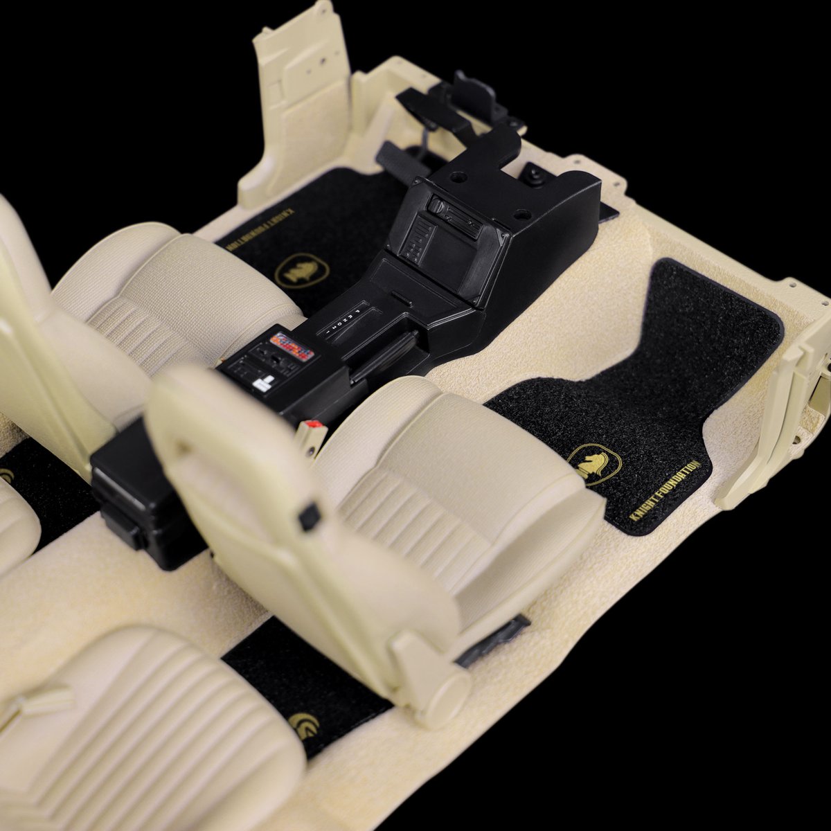 mikelanemods's tweet photo. Floor Mats for the 1:8 @Fanhome Knight Rider KITT now available in black with metallic gold detailing! These have become my new favourite and look fantastic in KITT. They contrast with the carpets really nicely. https://t.co/eNjFvibIg6 #partwork #model #scalemodel #knightrider https://t.co/LaMPQlLK74