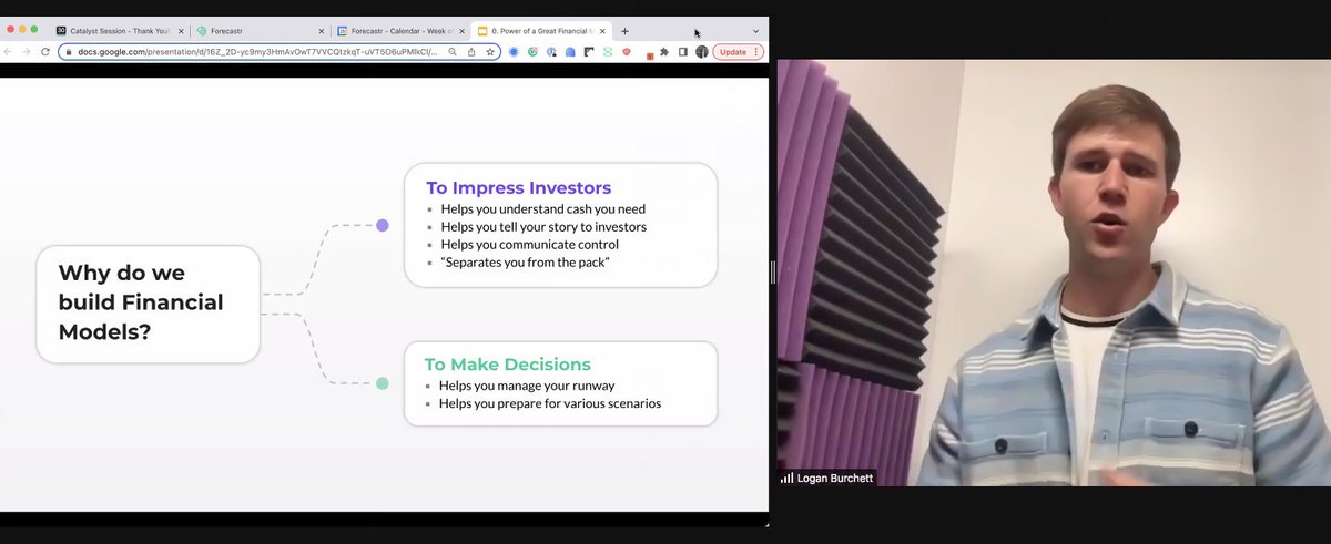 grahamandwalker's tweet photo. The hard truth: @Burcheeta says that financial modeling is the most important thing youโre likely not doing for your business. #GWCatalyst
Simulate scenarios, calculate risks, impress #investors, make informed decisions. #Founders need financial modeling knowledge.๐ฐ @forecastr https://t.co/AtKrtWhz3E