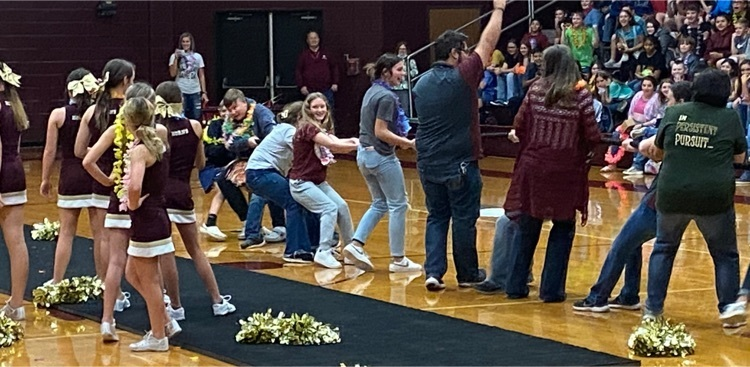 Tarkington Middle School held their last football pep rally of the year yesterday. Although the game was cancelled due to inclement weather, we still had a chance to celebrate! This pep rally was extra special…we celebrated our selfless, caring, hardworking teachers!