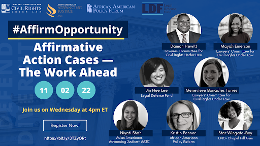 Want to learn more about what comes next? Attend a webinar on November 2nd at 4 pm ET: Affirmative Action Cases – The Work Ahead Register at bit.ly/3TZyORt