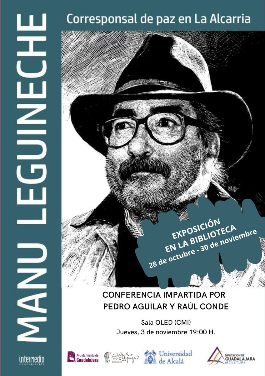 EXPOSICIÓN dedicada a Manu Leguineche:
📅 28 de octubre al 30 de noviembre
📍   Primera planta del CMI

CONFERENCIA: <a href="/PedroAguilar62/">Pedro Aguilar</a> y <a href="/conde_suarez/">Raúl Conde</a> nos acercan a la figura de este gran corresponsal de guerra de nuestro país.
📅 3 de noviembre, 19:00 h. 
📍   Sala OLED (CMI)