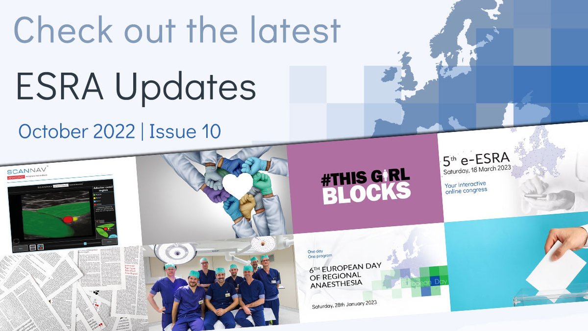 ESRA_Society's tweet photo. Check out the latest #ESRAupdates 📰
Including: Society elections, #eESRA, European Day, AI for Ultrasound Scanning, Journal Club, Block room at Jessa Hospital, #ThisGirlBlock... and much more, enjoy!
👉 https://t.co/FmiksoTl3l https://t.co/Djo8ETA87O
