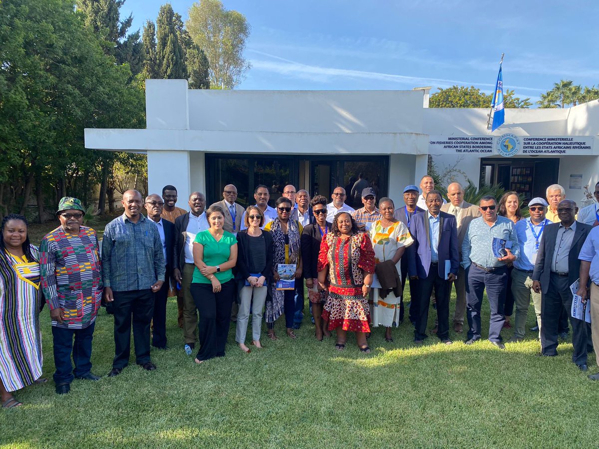 cndongo's tweet photo. The 5th General Assembly of #APRIFAAS had the opportunity to visit the #HQ of @ATLAFCOCOMHAFAT. On behalf of the members &amp; @NEPAD_Agency @au_ibar @FAOfish, I had the privilege to thank them for their warm welcome to the Kingdom of #Morocco. That is #TheAfricaWeWant https://t.co/OnYXEHZLzI