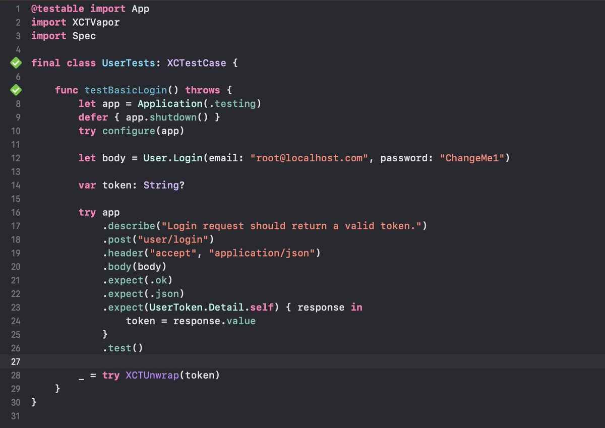 tiborbodecs's tweet image. If you are using #codevapor and you write lots of unit tests for your backend application, you should definitely take a look at the Spec #opensource #SwiftLang library. #Xcode

github.com/binarybirds/sp…