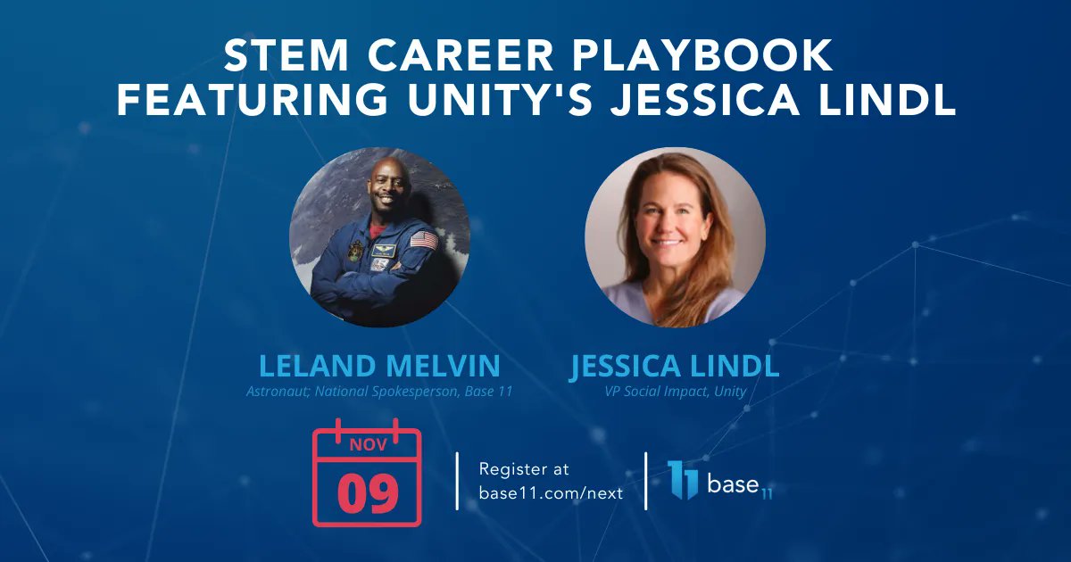 base11STEM's tweet image. Join us online for the Next Frontier Conference and Expo on November 9 and 10 to hear from Unity’s VP of Social Impact, Jessica Lindl, and astronaut Leland Melvin! Tune in online to be part of a dynamic playbook conversation! Register today at buff.ly/3VFNg2H