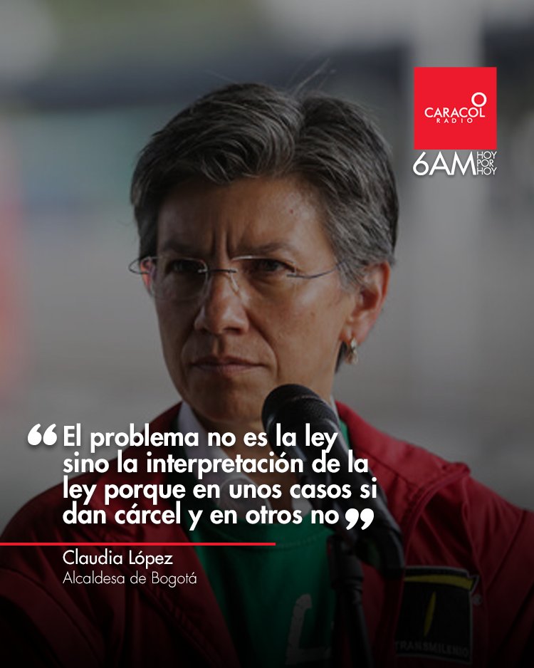 En entrevista con #6AM, la alcaldesa Claudia López hizo un llamado a las autoridades judiciales para que adopten medidas que le hagan frente a los robos que calificó como “la gran tortura de los ciudadanos”. caracol.com.co/2022/10/28/no-…