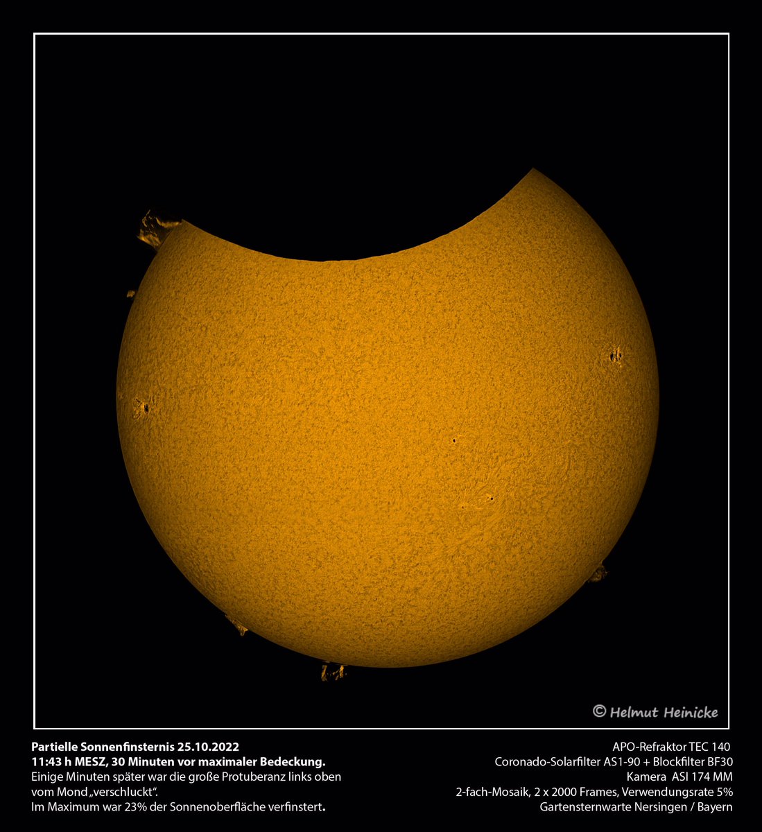 Das Bild von Helmut Heinicke diesmal ohne Pfeile😉
#sonnenfinsternis #heidenheim #Sternwarte
