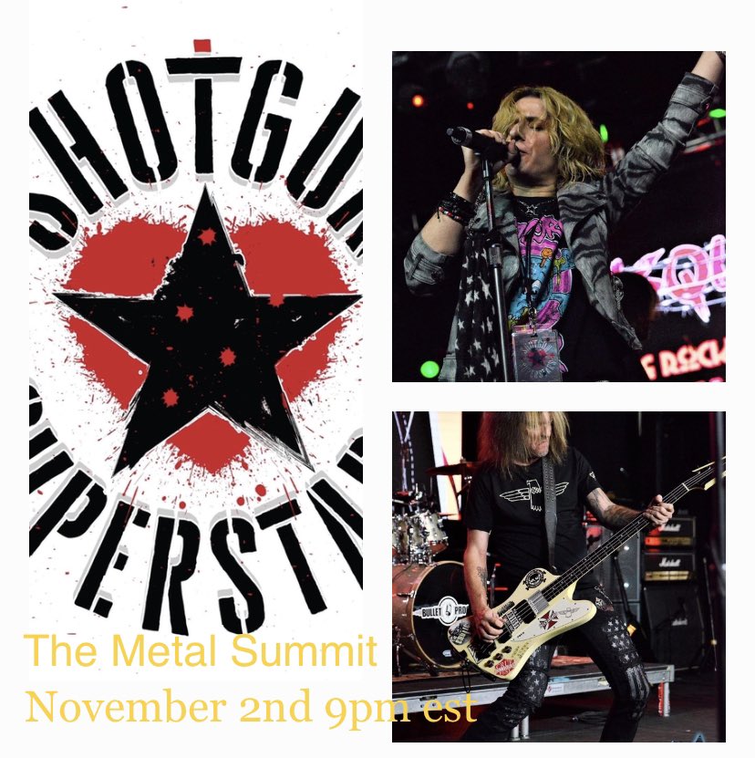 MetalSummit's tweet photo. Guest Announcement!!! The Metal Summit would like to welcome and express our excitement to have Annie and Scott Clark from @ssuperstarsband with us this Wednesday night. LIVE on the TMS Facebook and YouTube pages at 9pm est. #shotgunsuperstars #annieclark #scottclark https://t.co/koUNKLtojG