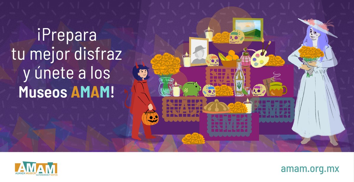 ¡Prepara tu mejor disfraz y únete a los Museos AMAM este mes! 👻

Algunos recintos se prepararon para celebrar el #DíaDeMuertos, consulta sus actividades.

#VisitaLosMuseos #MuseosAMAM
