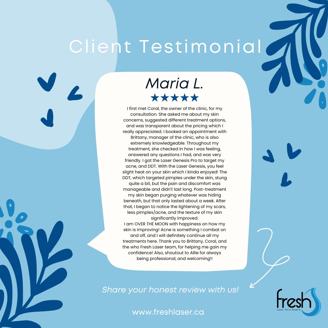 fresh_laser's tweet photo. We love to hear from YOU 🥰 leave us a Google Review and tell us how we did! https://t.co/NmyI42WwrX 

#yyc #calgary #laserhairremoval #tattooremoval #skin #skincare #skinhealth #shoplocalyyc #acne #acnetreatments #testimonial https://t.co/mVOuSWm1v9