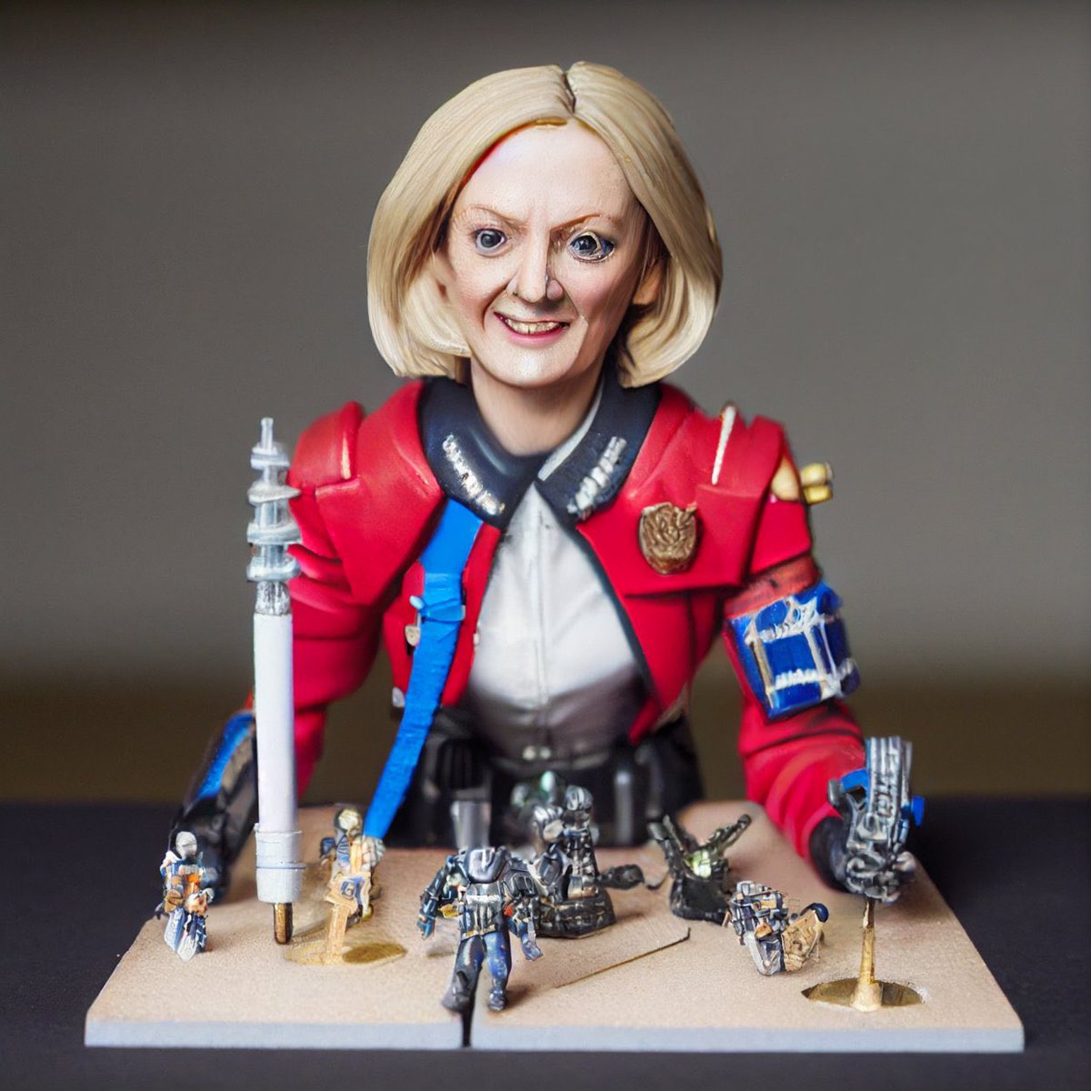 HanburySt's tweet photo. AI-generated Warhammer Tories. 
By @jon_NoCode https://t.co/AYsv4dCDBm