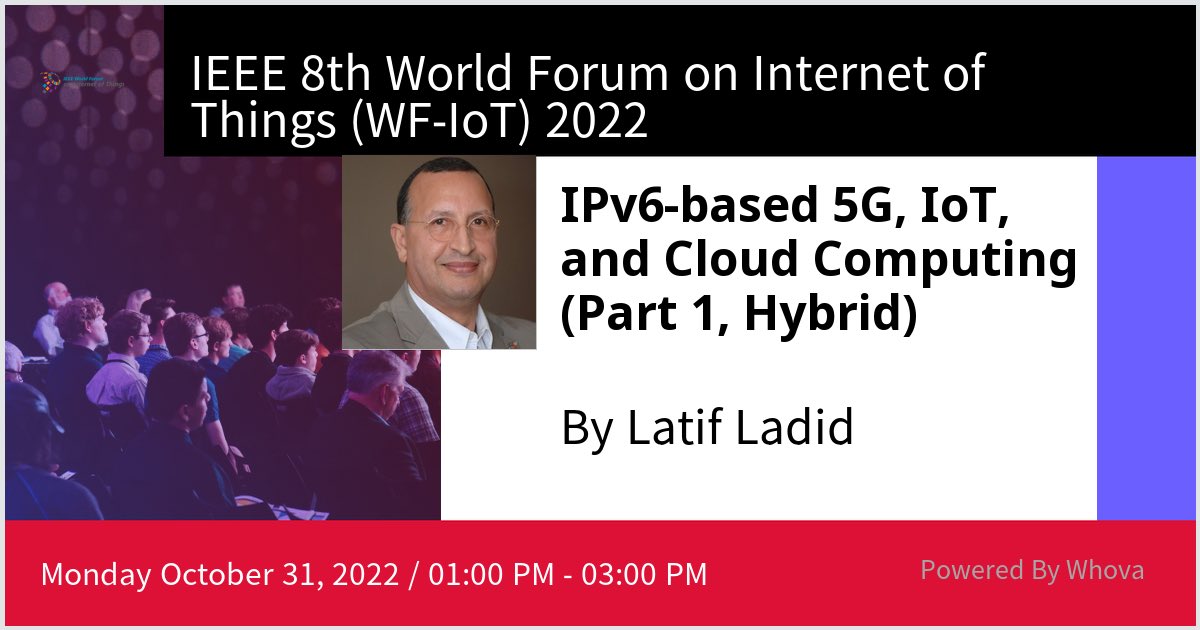 I am speaking at IEEE 8th World Forum on Internet of Things (WF-IoT) 2022. Please check out my talk if you're attending the event! - via #Whova event app