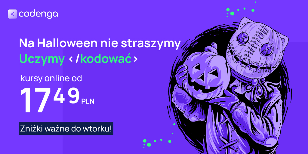 codenga_pl's tweet image. Buuu! 👻 Halloweenowy #rabat właśnie wleciał na Codenga 🎃 Od dziś aż do wtorku, kursy kodowania kupicie już od 17,49 zł 😱
codenga.pl/products
#kodowanie #programowanie #naukaprogramowania #programmerslife #python #java #javascript #php #onlinecoding #mobileapp #development