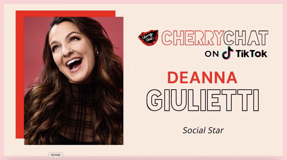 This week on our #TikTokLive #CherryChat, social star @deannagiulietti shares some exciting casting news, talks about her love for musical theater, and sheds light on the power & importance of authenticity. #DeannaGiulietti ⭐️ Watch now: youtu.be/jc0l3bQpd54