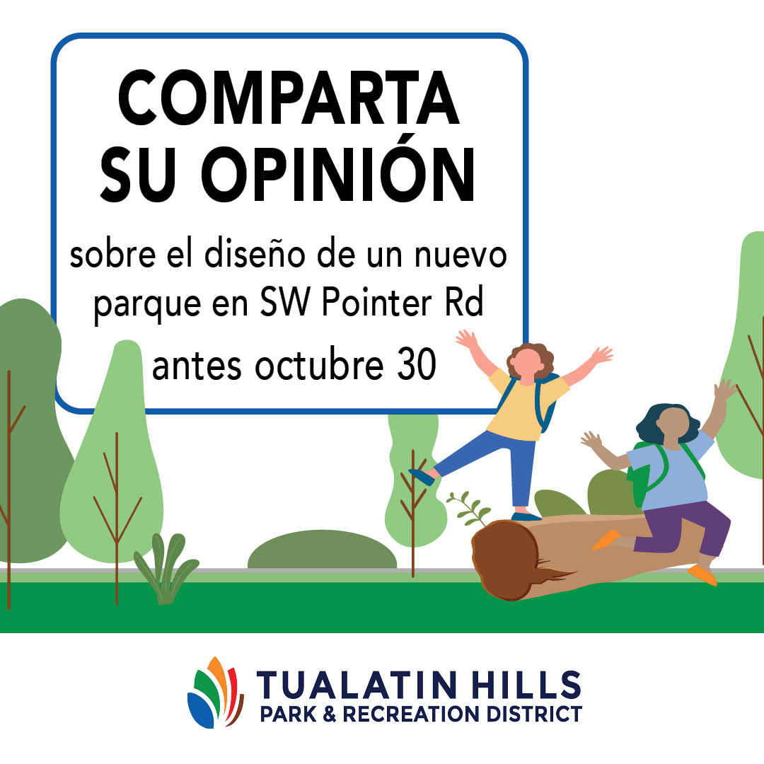 There's a new park coming to SW Pointer Road and you can tell us what you want to see there! Take a few minutes and let us know how we can make this space amazing. Share your input by Sunday, October 30. 
English  buff.ly/3CMsHce 
Español  buff.ly/3D6LEXp