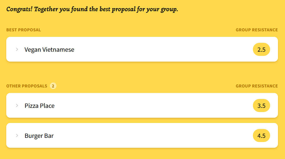 A colleague created this very nice and sleek weighted voting website for consensus decision-making. You might want to try it for your next group poll on where to go for dinner, or even for something more serious. lets.konsens.it #konsensit