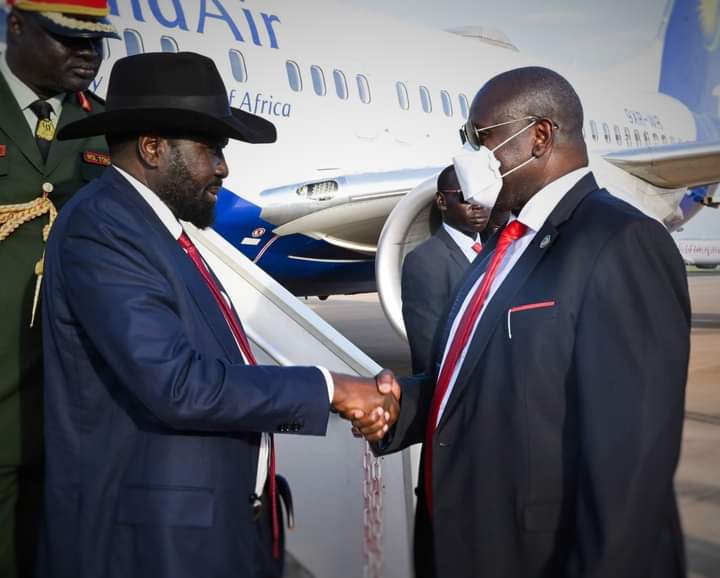 28.10.2022 - President Salva Kiir and his accompanying delegation returned to Juba from Abu Dhabi, United Arab Emirates (UAE).